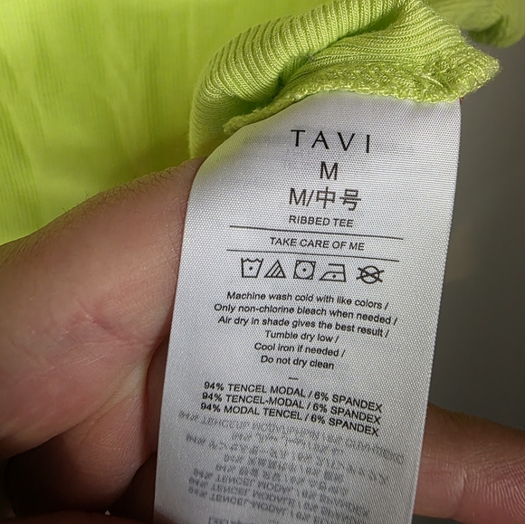 Tavi Active Lime Green Ribbed Crop Top Size Medium - Picture 8 of 8